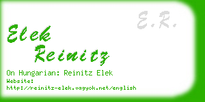 elek reinitz business card